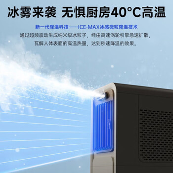 蓝宝 德国蓝宝 小厨凉冰雾扇 台立式小型空调扇 厨房家用制冷冰雾扇 加湿可拆洗【三合一】BP-X5 白色