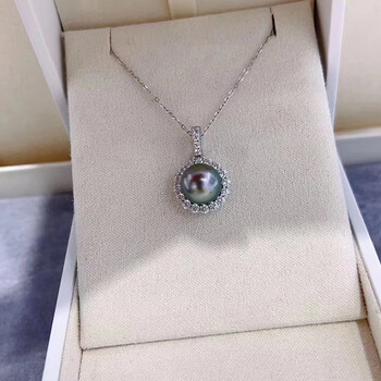 珠宝首饰>珍珠>珍珠吊坠>匠心寻艺>匠心寻艺大溪地黑珍珠吊坠正圆无暇