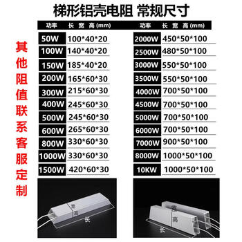 诺然 电阻器 大功率绕线电阻制动电阻变频器伺服电机RXLG梯形铝壳电阻 RXLG4000W备注阻值 诺然 电阻器 大功率绕线电阻制动电阻变频器伺服电机RXLG梯形铝壳电阻 RXLG4000W备注阻值