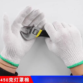 CASEGRACE（卡瑟格）手套劳保耐磨工作线纱加厚白棉纱防滑耐磨薄款 400克：1双*5