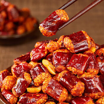 香辣酥香脆椒花生米香辣酥脆皮辣椒圈干吃炸辣椒下酒菜麻辣零食香辣酥