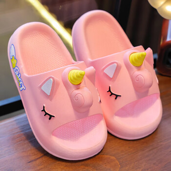 拖鞋夏季女童可爱软底防滑家用洗澡浴室小女孩宝宝亲子凉拖粉色2425内