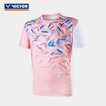 VICTOR威克多胜利羽毛球服透气快干男款T恤 T-25001TD  粉色 L 