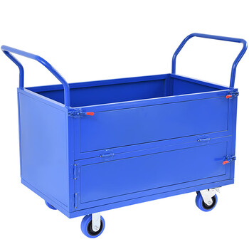 百乐享四轮物流车手推车带围栏拉货车平板车购物车仓库搬运车手拉车