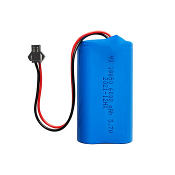 凯元达 大容量太阳能灯充电锂电池组led路灯小区庭院灯电池3.7v18650带线基础版4000mAh SM插头-黑红