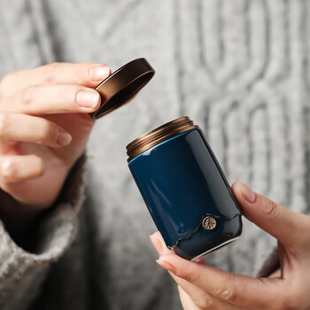 茶艺贵族随行四色小茶叶罐礼盒装家用旅行迷你密封罐合金罐口便携中式茶礼