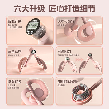 PROIRON普力艾 盆底肌训练器夹腿器计数可调节美腿器凯格尔训练器 蜜桃粉