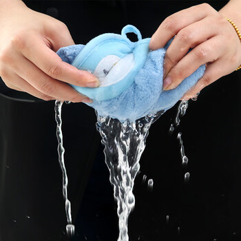 妙然抹布22.5*40cm3条加厚吸水速干挂式擦手巾可爱卡通厨房卫生间