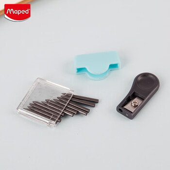 马培德（Maped）铅芯圆规好搭档 2B铅芯替芯套装 考试圆规通用2B铅芯 020051CH 【2B铅芯10支+卷笔刀】绿盒