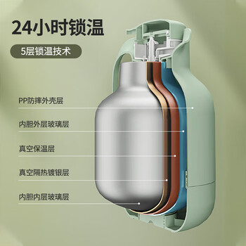 JEKO&JEKO保温壶家用热水瓶玻璃内胆暖水壶大容量宿舍开水瓶 1.5L绿色