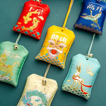 天色麒麟暴富书签香包礼盒 中国风故宫金属伴手礼教师节礼物香囊旅游纪念品新年会生日男女TS-5914麒麟