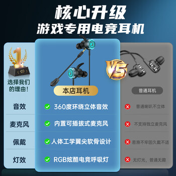 智国者游戏耳机有线电竞专用听声辨位type-c入耳式台式电脑2026最新款麦克风二合一hifi三角洲笔记本吃鸡