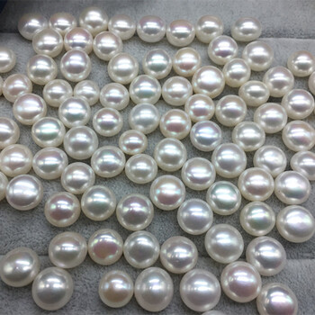 法路纳诸暨淡水珍珠馒头珠散珠裸珠颗粒极强光镶嵌定制吊坠戒指耳钉