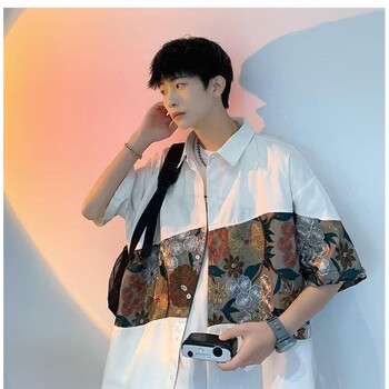 百圆裤业;baiyuan trousers森马集团旗下衬衫男2024夏季韩版衬衣宽松