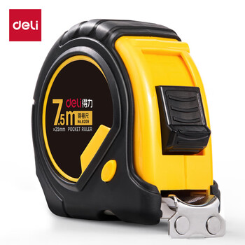 得力(deli)7.5m全包胶带锁定钢卷尺/测量尺 办公用品 8209 黄色 得力(deli)7.5m全包胶带锁定钢卷尺/测量尺 办公用品 8209 黄色