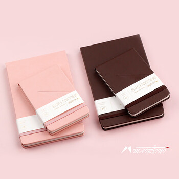 马蒂尼光芒 水彩本 手帐旅行A6棉浆水彩纸中粗纹理200g海螺橙BR-R601 翻翻乐画画本