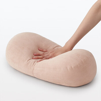 MUJI可当成腰垫使用的柔软靠垫 抱枕腰托靠枕腰靠 橙红色 49*22*15cm