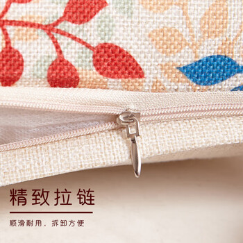 九洲鹿 率真小鹿亚麻风格办公室午睡沙发床头卡通抱枕靠垫 45X45cm