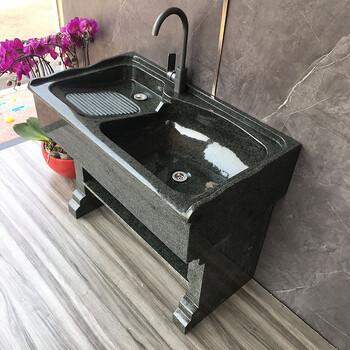 澳颜莱洗衣池大理石阳台 花岗岩洗衣台庭院大理石洗衣池带搓衣板阳台