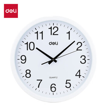 得力(deli)时尚简约挂钟 客厅办公通用时钟 办公用品 白色 得力(deli)时尚简约挂钟 客厅办公通用时钟 办公用品 白色