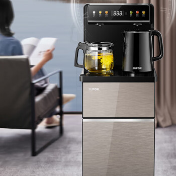 苏泊尔（SUPOR）茶吧机家用智能遥控六段控温双壶双出水多功能立式泡茶机6小时保温SW-CBJ30