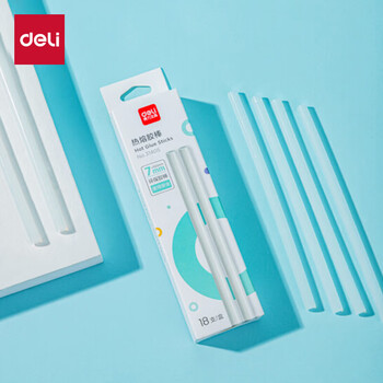 得力(deli)18支装热熔胶棒7mm适用儿童家用手工生日礼物DIY开学礼物材料热熔胶枪热融高粘胶条白色 得力(deli)18支装热熔胶棒7mm适用儿童家用手工生日礼物DIY开学礼物材料热熔胶枪热融高粘胶条白色
