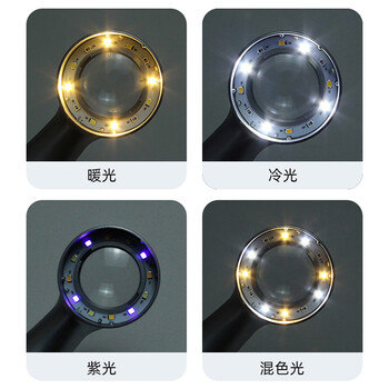 星微光学鉴定放大镜手持带LED带紫灯光带刻度高倍高清烟酒茅台文玩字画玉石鉴定银元纸币邮票鉴赏