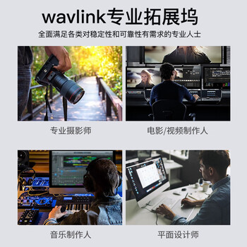 睿因（Wavlink）WL-UTD41Pro雷电4扩展坞Type-C转8k超清五屏异显Mac笔记本电脑转接器15合1 40Gbps速率/2.5G网口