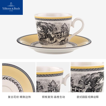唯宝（Villeroy Boch）奥顿咖啡杯碟套装陶瓷杯礼盒情侣杯水杯下午茶杯生日礼物商务送礼