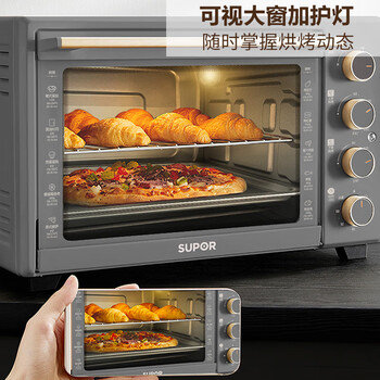 苏泊尔（SUPOR）电烤箱 上下管独立加热 广域调温控温 可视大窗 38L大容量 OJ38A02