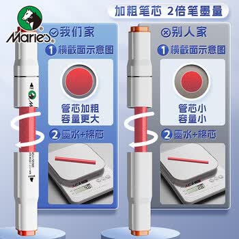 马利(Maries)36色防水速干大容量油性马克笔单头耐磨美术学生儿童手绘咕卡画笔涂鸦DIY礼物送礼水彩笔