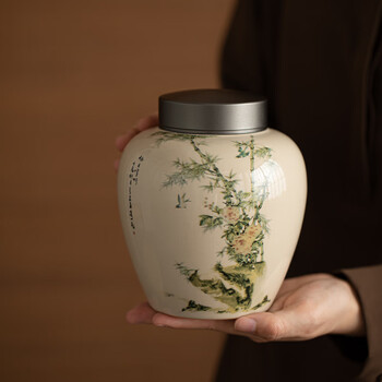 苏氏陶瓷(SUSHI CERAMICS)茶叶罐竹庭雅致陶瓷储物罐大密封罐J0452 苏氏陶瓷(SUSHI CERAMICS)茶叶罐竹庭雅致陶瓷储物罐大密封罐J0452