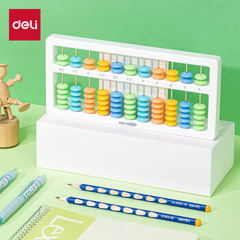 得力(deli)儿童算盘二年级下 7珠11档教学算盘珠心算数学教具教材同步 珠算算盘 学生文具生日开学礼物 得力(deli)儿童算盘二年级下 7珠11档教学算盘珠心算数学教具教材同步 珠算算盘 学生文具生日开学礼物