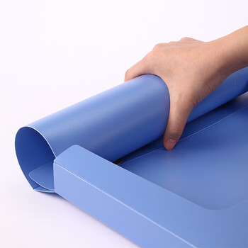 齐心10个装35mm加厚档案盒/A4文件盒/牢固耐用粘扣资料盒 收纳盒 蓝色 办公用品A1248-10