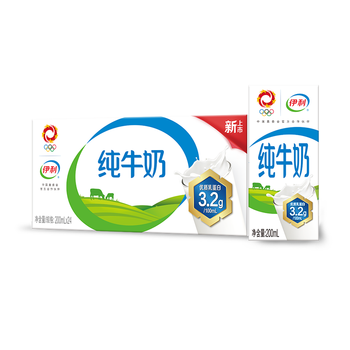 伊利新日期伊利纯奶无菌砖全脂纯奶礼盒装整箱250ml/200ml纯牛奶 11月