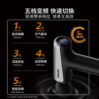 飞利浦小钢炮3204G运动筋膜枪迷你颈膜枪按摩器肩颈腰背多功能放松肌肉按摩枪送男女友节日生日礼物