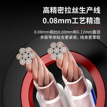 安普康（AMPCOM）发烧级音响线专用线200芯 纯无氧铜/镀锡铜2*100芯音箱线喇叭线 功放音频连接线缆100米AMFS2100