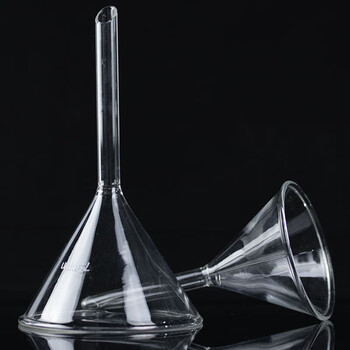 海斯迪克 高硼硅玻璃漏斗 100mm短管三角漏斗加厚标准漏斗实验过滤漏斗 HKQS-156