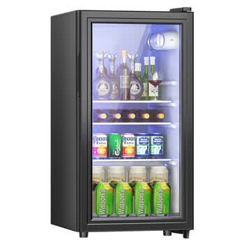 威力冰吧家用冷藏保鲜柜办公室宿舍宾馆92升大容量茶叶饮料红酒透明恒温冰箱一级能效+白灯BC-92