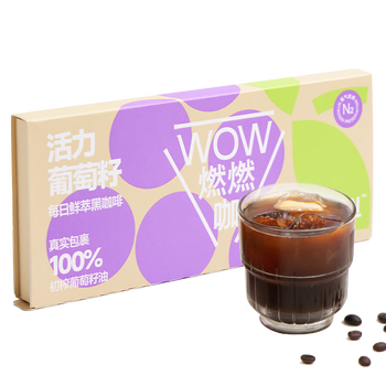 连咖啡WOW燃燃咖速溶美式浓缩黑咖啡粉活力葡萄籽 2.1g*6袋