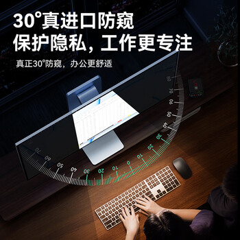 绿巨能（llano）电脑显示器笔记本防窥膜台式防蓝光防辐射护眼隐私膜保护屏亚克力悬挂式先科等通用22英寸 16:9
