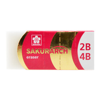 樱花（SAKURA）2B/4B橡皮擦（红色）儿童学生文具考试美术素描绘图专用