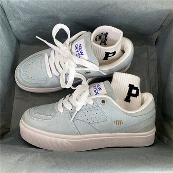 ebrukmare森马同品小众冰蓝色滑板鞋女2024春秋新款学生厚底原创休闲