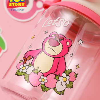 杯具熊（BEDDYBEAR）双饮儿童水杯耐高温塑料杯便携大容量学生吸管杯子680ML草莓熊