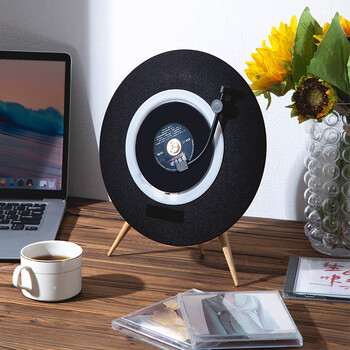 贝德SG1882A一体式CD机蓝牙CD播放机唱片机造型音响cd机桌面音响颜值复古音响 灰色
