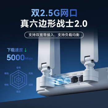 中兴（ZTE）巡天BE5100Pro+无线路由器 自研10核芯片 双2.5G口 WiFi7千兆双频5颗信号放大器兼容WiFi6游戏加速