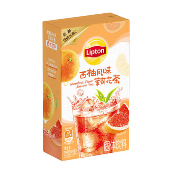 立顿（Lipton） 冷泡冰饮果汁粉 西柚风味茉莉花茶粉 固体饮料 10条装100g 