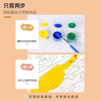 凯伦猫 数字油画diy卡通画挂画手绘画像生日创意品油彩画客厅装饰画春节新年美育工具