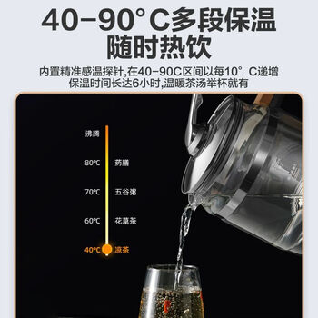 美的（Midea）养生壶多功能加厚电玻璃煎药壶煮分体茶水壶