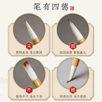 六品堂文房四宝书法国画用笔 湖州毛笔大中小楷狼羊兼毫湖笔 中楷热门商品 六品堂文房四宝书法国画用笔 湖州毛笔大中小楷狼羊兼毫湖笔 中楷热门商品